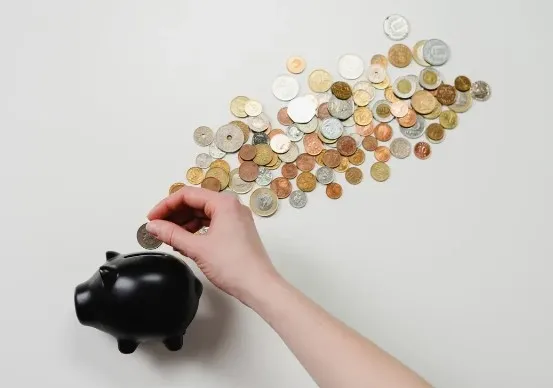 Piggy Bank with Coins